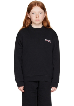 Balenciaga Kids Kids Black Embroidered Sweatshirt