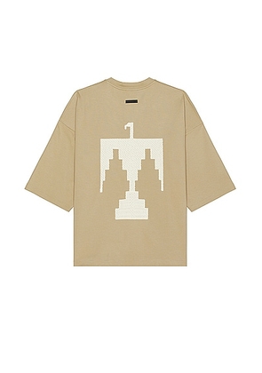 Fear of God Viscose Embroidered Thunderbird Milano Tee in Dune - Tan. Size L (also in M, XL/1X).