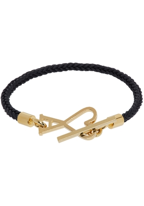 AMI Paris Black & Gold Ami de Caur Cord Bracelet