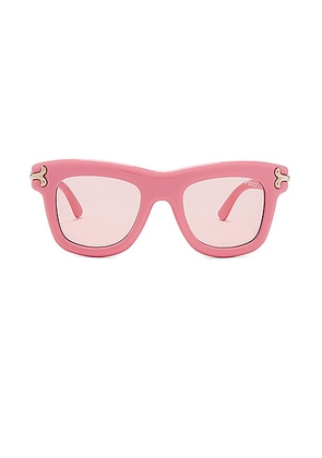 Emilio Pucci Square Sunglasses in Shiny Pink & Bordeaux - Pink. Size all.