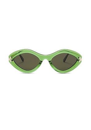 Emilio Pucci Oval Sunglasses in Shiny Light Green - Green. Size all.