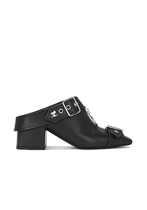 Courreges Gogo Leather Mules in Black - Black. Size 36 (also in 37, 38, 39, 40, 41).