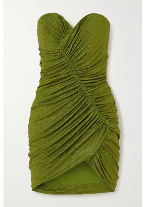 ALEXANDRE VAUTHIER - Strapless Ruched Embellished Stretch-jersey Mini Dress - Green - FR34,FR36,FR38,FR40,FR42