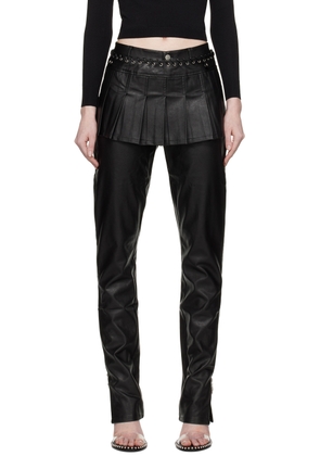 Miaou Black Renn Faux-Leather Miniskirt