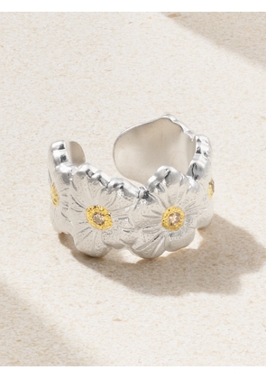 Buccellati - Blossoms Eternelle Sterling Silver And Gold Vermeil Diamond Ring - 49,50,52,54