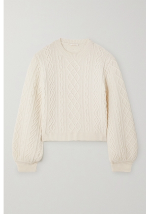 Chloé - Cable-knit Wool And Cashmere-blend Sweater - White - x small,small,medium,large,x large