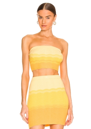 Camila Coelho Avalon Knit Top in Yellow. Size S, XL, XS, XXS.