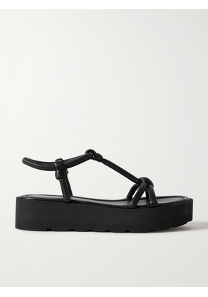 Gianvito Rossi - Marine 30 Knotted Stretch-leather Platform Sandals - Black - IT36,IT36.5,IT37,IT37.5,IT38,IT38.5,IT39,IT39.5,IT40,IT40.5,IT41,IT42