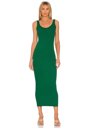 Enza Costa Knit Maxi Dress in Green. Size M, S, XL, XS.