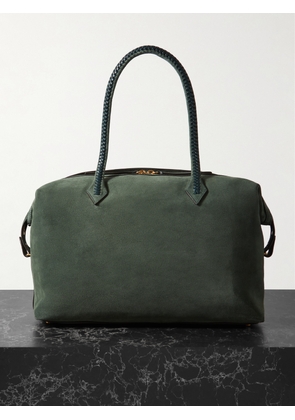Métier - Perriand All Day Braided Leather-trimmed Suede Tote - Green - One size