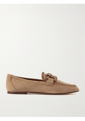 Tod's - Leather-trimmed Suede Loafers - Neutrals - IT34,IT36,IT36.5,IT37,IT37.5,IT38,IT38.5,IT39,IT39.5,IT40,IT40.5,IT41,IT41.5,IT42