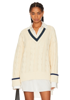 BEVERLY HILLS x REVOLVE V Neck Sweater in Ivory. Size XS.