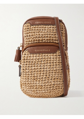 Anya Hindmarch - Essentials Leather-trimmed Raffia Shoulder Bag - Neutrals - One size