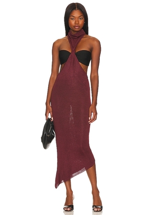 Baobab Mendra Cut Out Maxi Dress in Rust. Size S.