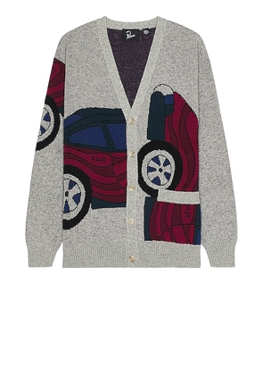 By Parra No Parking Knitted Cardigan in Light Grey. Size M.