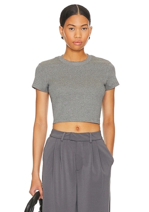 Cuts Tomboy Cropped Tee in Grey. Size M, XL/1X.