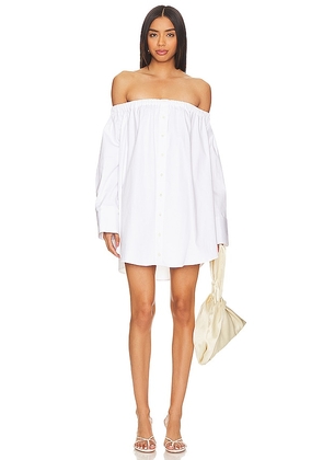 Camila Coelho Fenna Off Shoulder Mini Dress in White. Size S, XS.