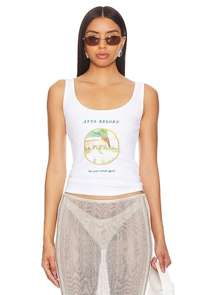 Asta Resort x REVOLVE Palm Springs Embroidered Tank in White. Size M, S, XS.