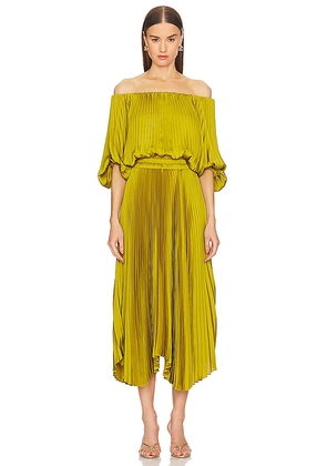 A.L.C. Sienna Dress in Yellow,Olive. Size XS.
