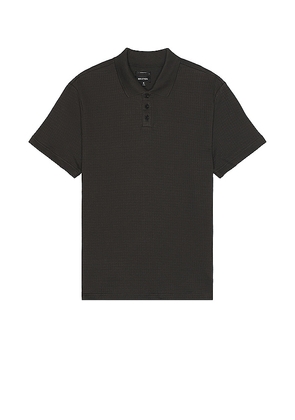 Brixton Waffle Short Sleeve Polo in Black. Size M, S, XL/1X.