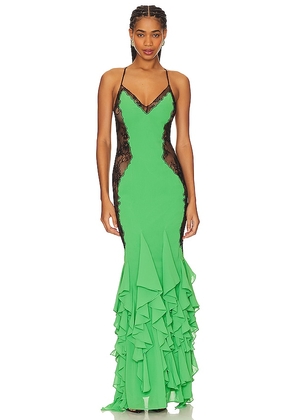 NBD x Bridget Angelina Maxi Dress in Green. Size S, XS, XXS.