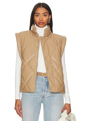 PISTOLA Candice Puffer Vest in Tan. Size XL.
