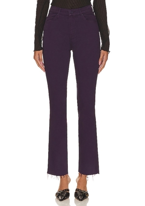 MOTHER High Waisted Rascal Ankle Fray in Purple. Size 24, 26, 27, 28.