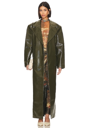 Ronny Kobo Roxton Coat in Olive. Size S, XS.