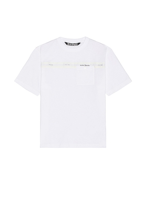 Palm Angels Sartorial Tape Tee in White. Size S.
