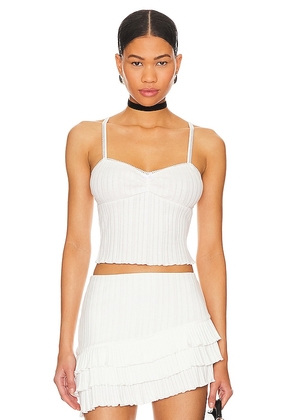 MAJORELLE Ines Top in White. Size L, XL, XS.