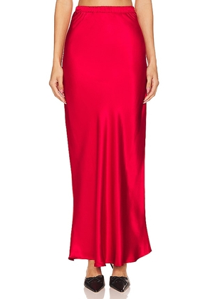 Nation LTD Gaia Bias Cut Maxi Skirt in Red. Size L, S, XS.