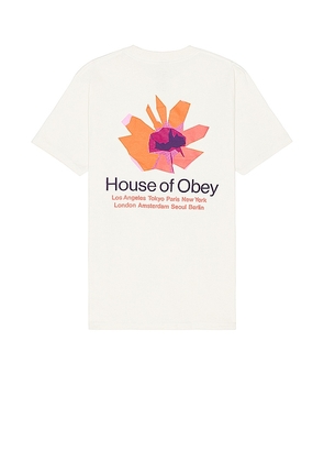 Obey House Of Obey Floral Tee in Cream. Size M, S, XL/1X.
