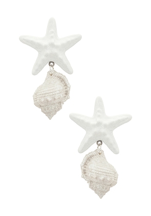 Julietta Le Splash Earrings in White.