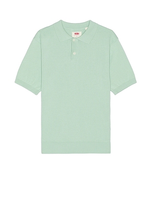 LEVI'S Sweater Knit Polo in Mint. Size L, S, XL/1X.