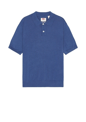 LEVI'S Sweater Knit Polo in Blue. Size L, S, XL/1X.