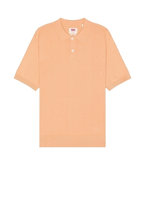 LEVI'S Sweater Knit Polo in Peach. Size L, S, XL/1X.
