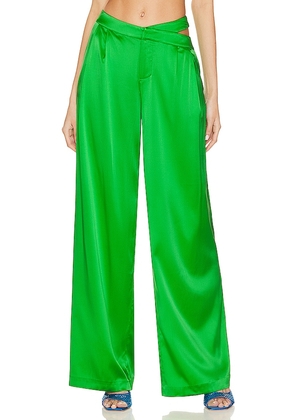 SER.O.YA Zarri Silk Pant in Green. Size M.