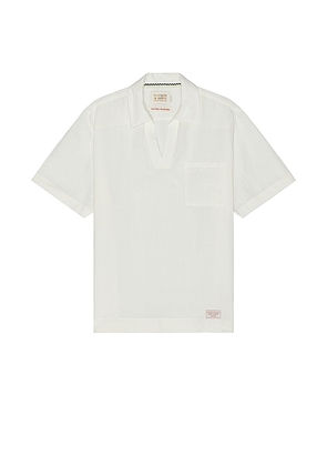 Scotch & Soda Linen Short Sleeve Shirt in White. Size S.