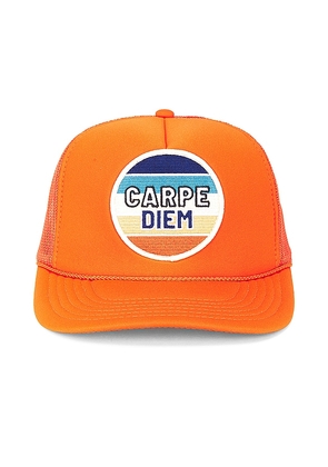Friday Feelin Carpe Diem Hat in Orange.