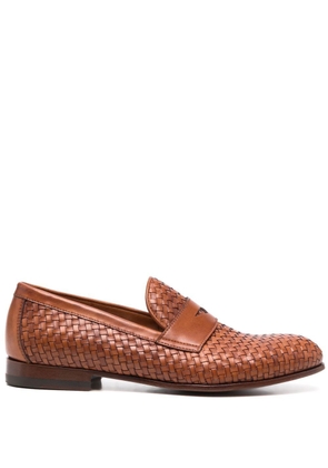 Scarosso Delfina woven leather loafers - Brown