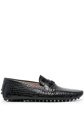 Roberto Cavalli crocodile-effect leather loafers - Black
