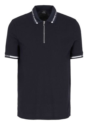 Armani Exchange logo-print cotton polo shirt - Blue