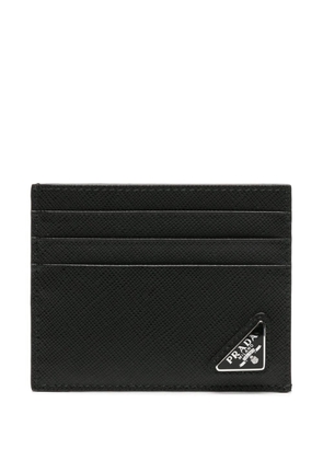 Prada triangle-logo leather cardholder - Black