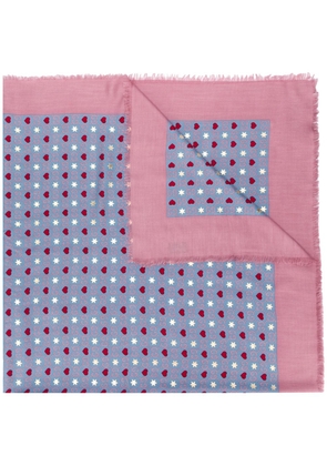 Gucci heart and star GG print scarf - Blue