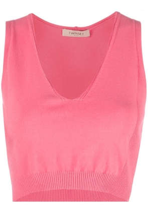 TWINSET knitted sleeveless cropped top - Pink