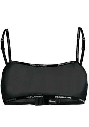 Dsquared2 branded sheer bra - Black