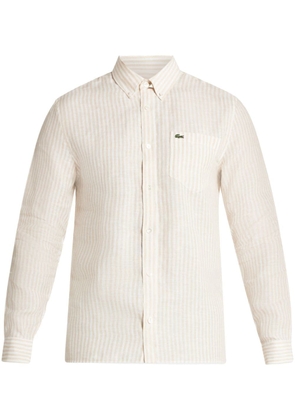 Lacoste striped linen shirt - White