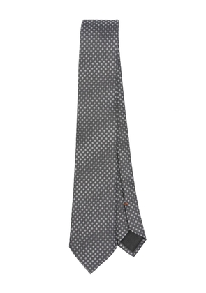 Zegna geometric-pattern silk tie - Grey