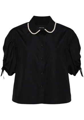 Simone Rocha pearl-trim cotton shirt - Black