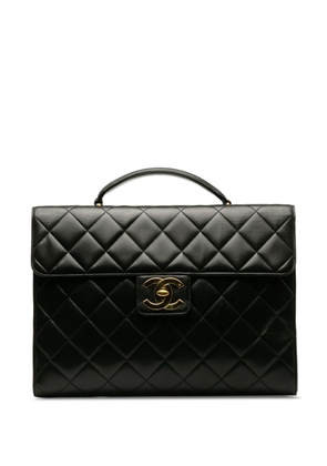 CHANEL Pre-Owned 1994-1996 CC turn-lock flap briefcase - Black